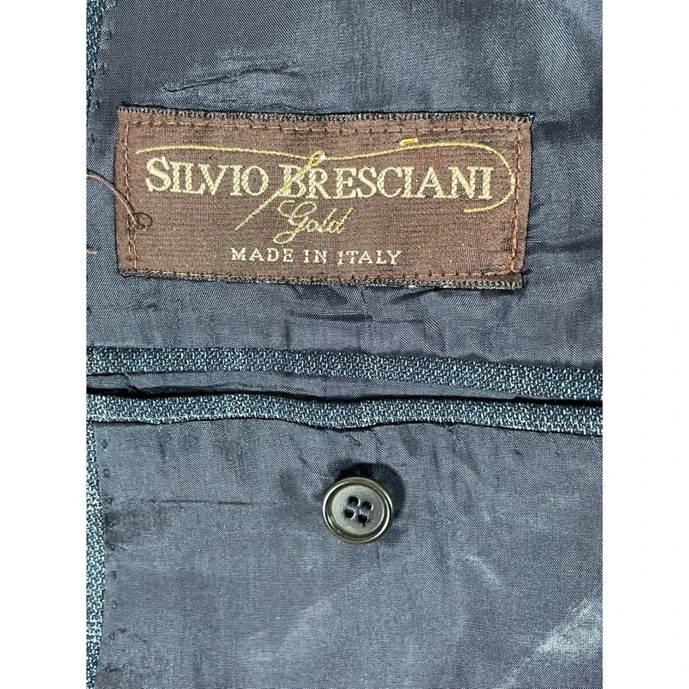 Silvio Berlusconi 1881 Mens Wool Blazer Navy Windowpane Check Made in Italy  44L